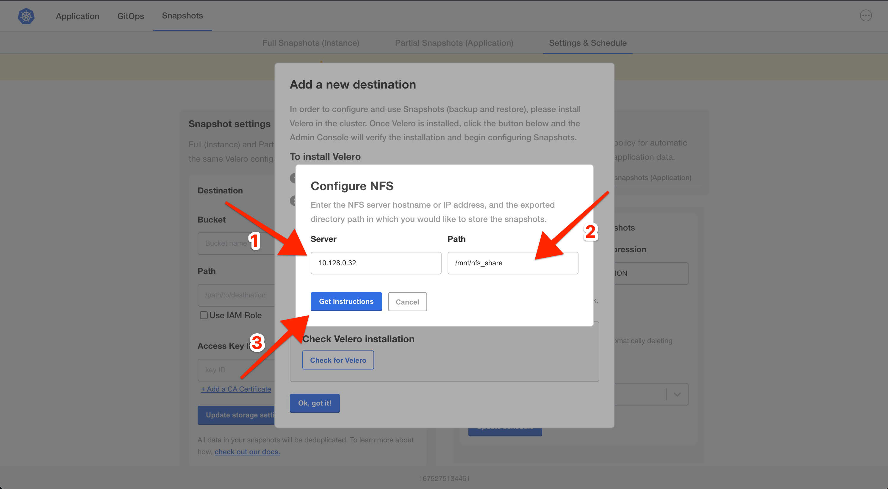 Snapshot Provider NFS Fields